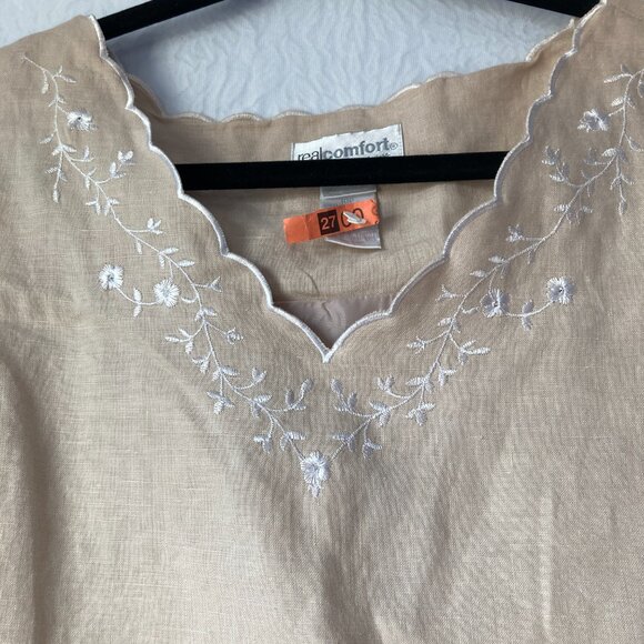 Real Comfort by CHADWICK'S 2-pc Set Sleeveless Top & Pants Embroidered size 10P - Picture 3 of 16